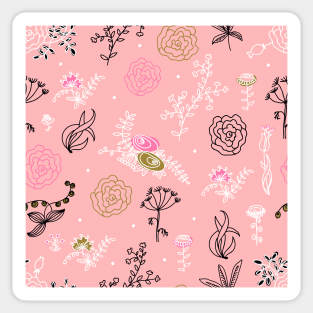 Elegance Seamless pattern with flowers Sticker